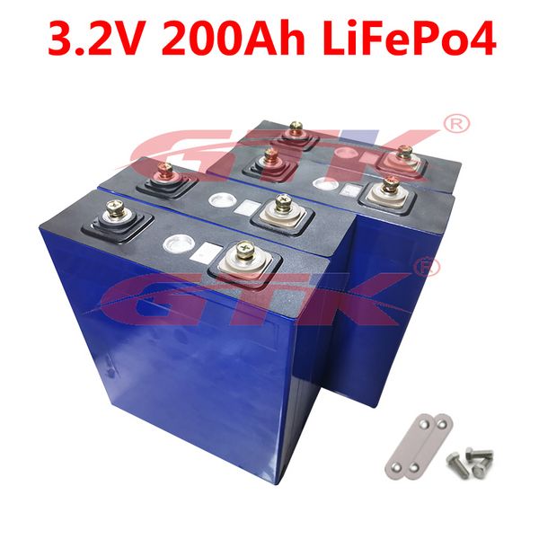 4 adet Büyük Kapasiteli Büyük Lifepo4 Pil 200AH Hücre 3.2 V Lityum Bateria DIY 12 V Pil Paketi için Güneş Enerjisi Araç