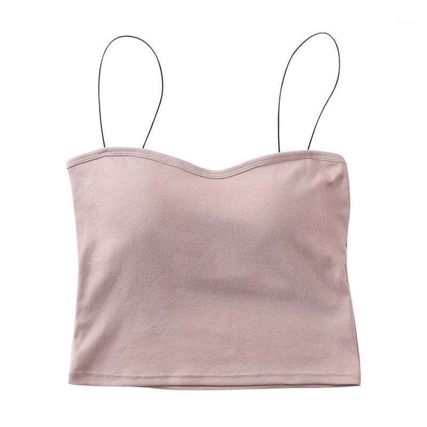 

girl's beautiful back tube bottoming shirt chest pad without steel ring u-shaped vest sling wild camisoles & tanks, Black;white