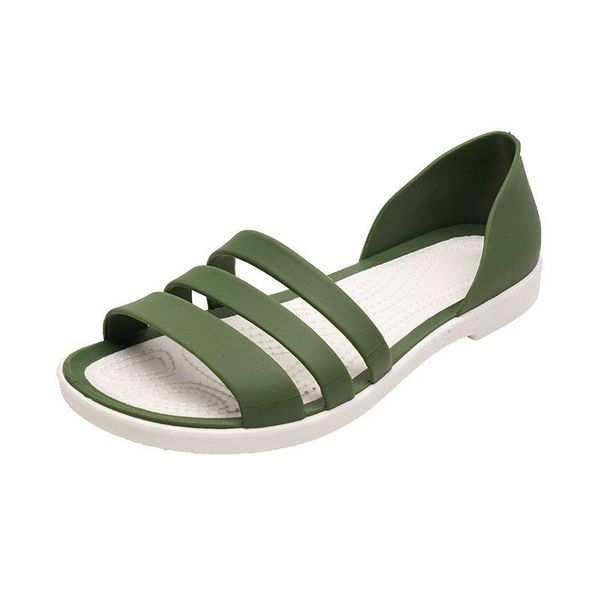 

sandals summer flats women 2021 fashion jelly beach comfortable casual shoes female non-slip slippers chaussures femme, Black