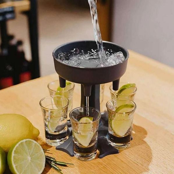 6 Dispensador de Vinho Dispensador de Vidro Titular da Barro Caddy Liquor Party Bebidas Beber Jogos Beber Cocktail Ferramenta de Enchimento Quick Parte