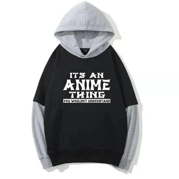 

men's hoodies & sweatshirts anime fans hoodie it's an thing japanese style sweatshirt winter loose pullover casual, Black