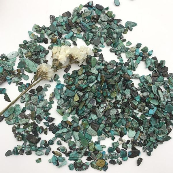 

decorative objects & figurines 5-7mm natural african green turquoise small gravel bulk tumbled stones crystal decoration 50g