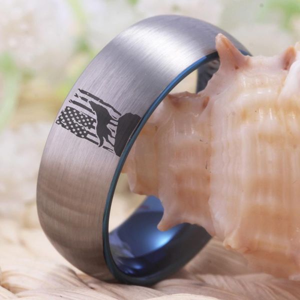 

wedding rings american flag wolf ring howling classic men 8mm tungsten band anniversary gift party drop jewelry, Slivery;golden