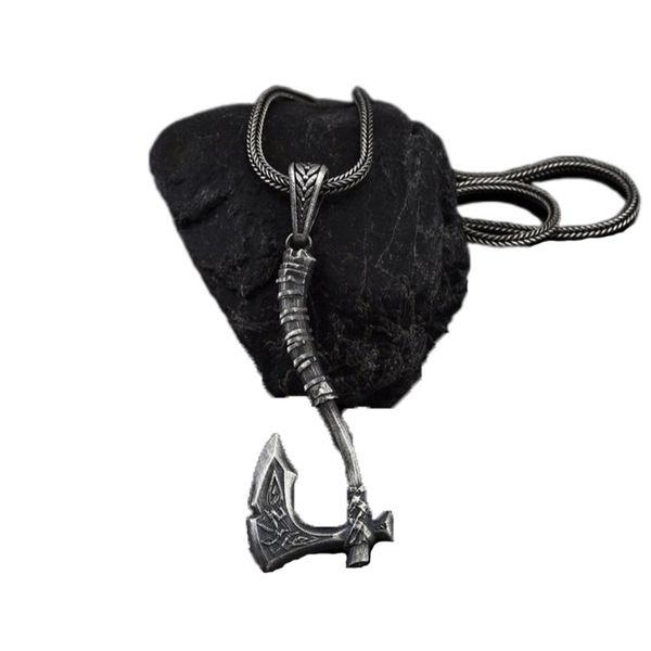 

viking tomahawk pendant hip hop necklace for men jewelry chain for man, Silver