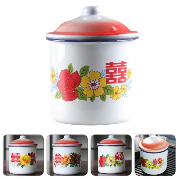 

mugs 1pc 1200ml retro tea cup coffee vintage enamel mug heat-resistant