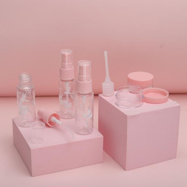 

storage bottles & jars 5pcs mini travel makeup cosmetic face cream pot transparent plastic accessories empty make up container bottle