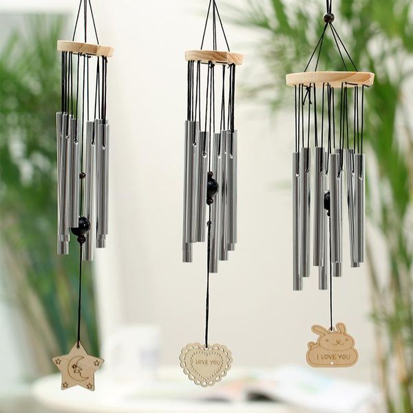 

decorative objects & figurines outdoor metal wind chimes yard gardenbell chime window bells wall hanging decorations home decor wooden