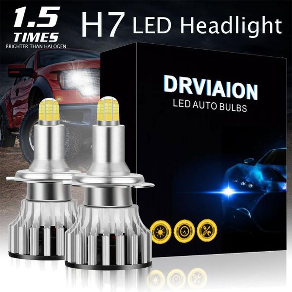 

car headlights auto led h7 18000lm 8 sides 110w 3d bulbs high power lamp or low beam super bright csp chips