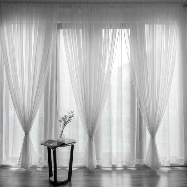 

curtain & drapes european pure white gauze decoration wedding polyester chiffon for home kitchen window