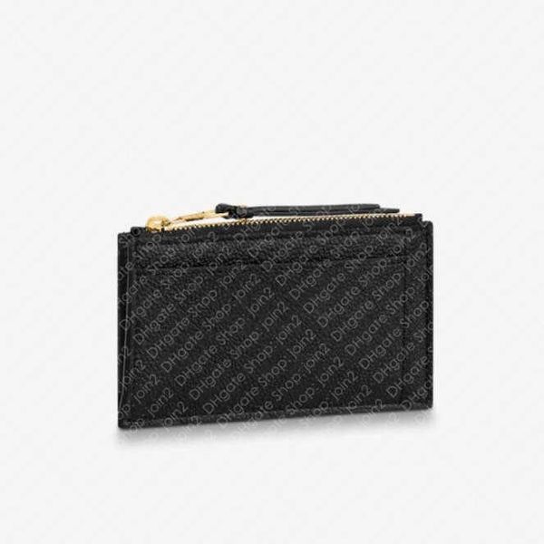 

m68339 zipped card holder designer zippy coin purse empreinte leather clemence emilie organizer mini chain wallet key pouch, Brown;gray