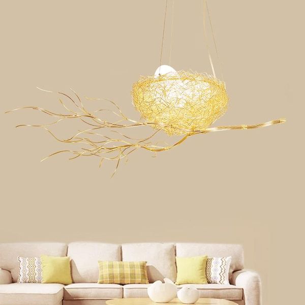 

pendant lamps fashion bird's nest hanglamp led hanging lamp simple nordic light fixtures suspension luminaire glass egg
