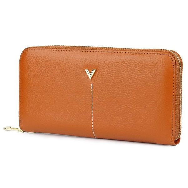 

new leather long zipper wallet fashion leather hand wallet, Red;black