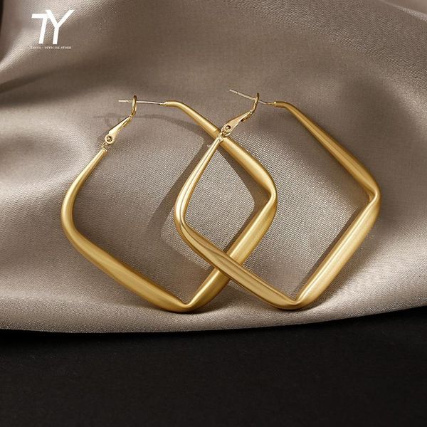 

dangle & chandelier classic gold geometry cut out square drop earrings for woman 2021 korean fashion jewelry gothic party girls exaggerated, Silver