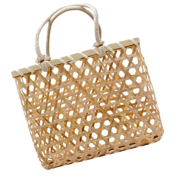 

storage baskets 1pc creative bamboo woven basket flower fruit (wood color)