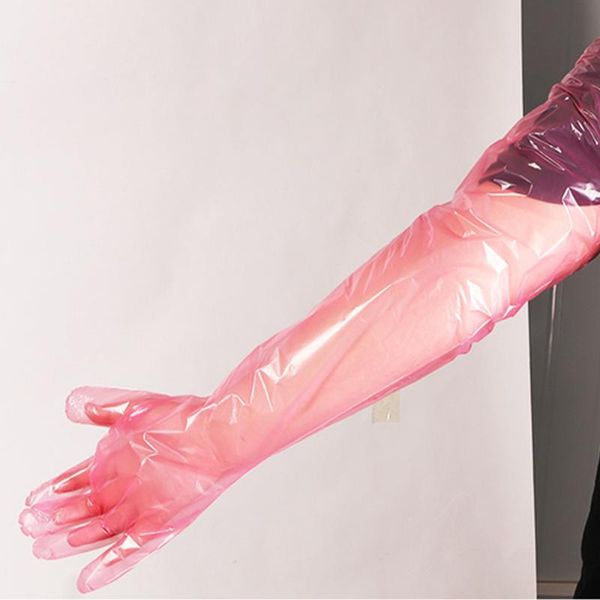 

disposable gloves 50pcs long-arm pet grooming soft plastic film glove cattle sheep insemination farm animal supplies