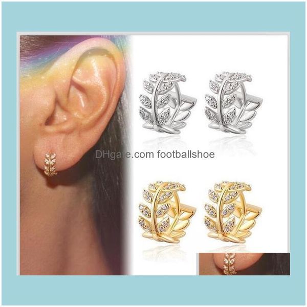 

charm jewelryfactoryfdiffresh fashionable diamond small tree and simple temperament willow leaf earrings drop delivery 2021 azztk, Golden