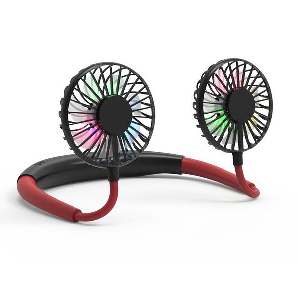 

electric fans 2021 portable mini fan neck cooling rechargeable small sport handheld air cooler conditioner for home office celling
