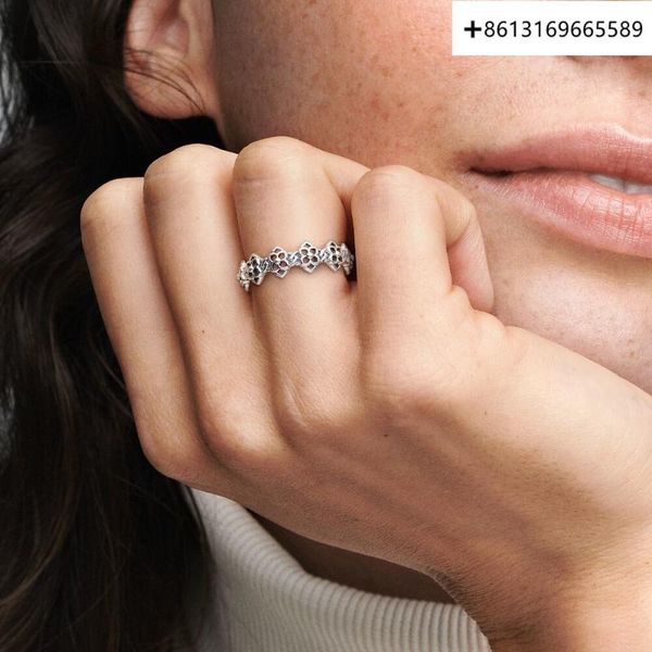 

cluster rings fashion 925 sterling silver rose petal hanging ring for men and women, Golden;silver