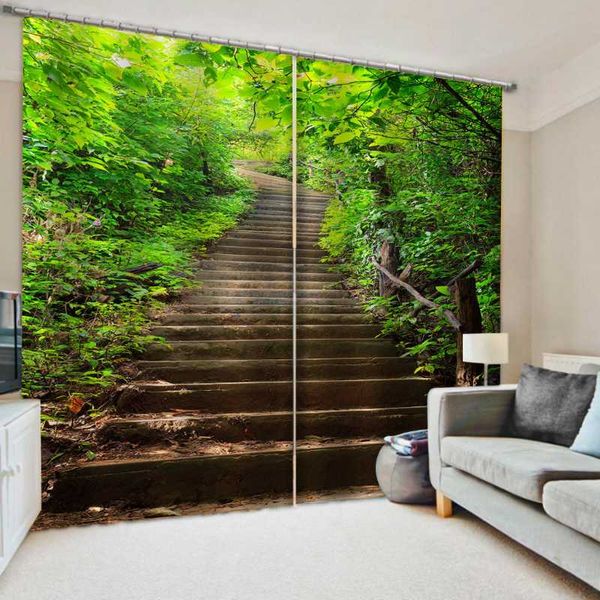 

curtain & drapes modern printing ladder forest scenery curtains for living room bedroom 3d blackout