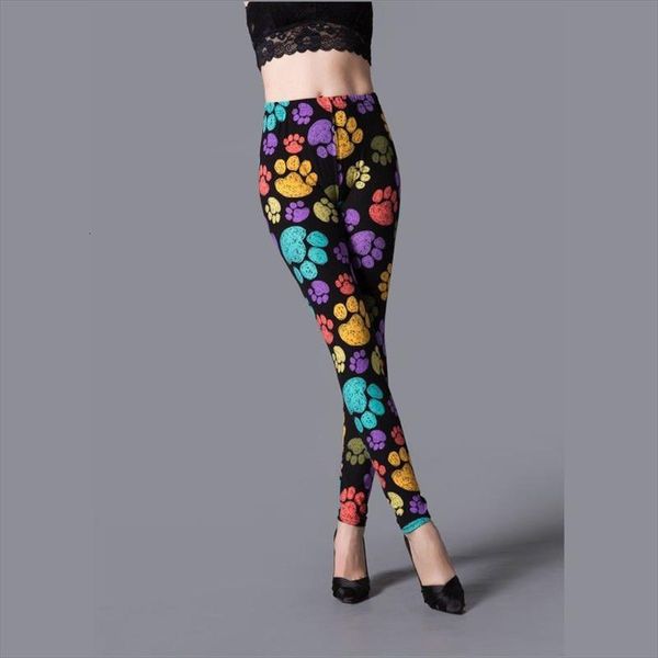 

spring national ethnic style retro womens leggings graffiti paintings printing flowers trousers printed high elasticity, Black