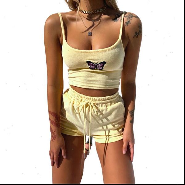 

cropped shirt womens tracksuits high waist shorts lace up casual sport run elastic sports butterfly inwrought suit sportsuit, Gray