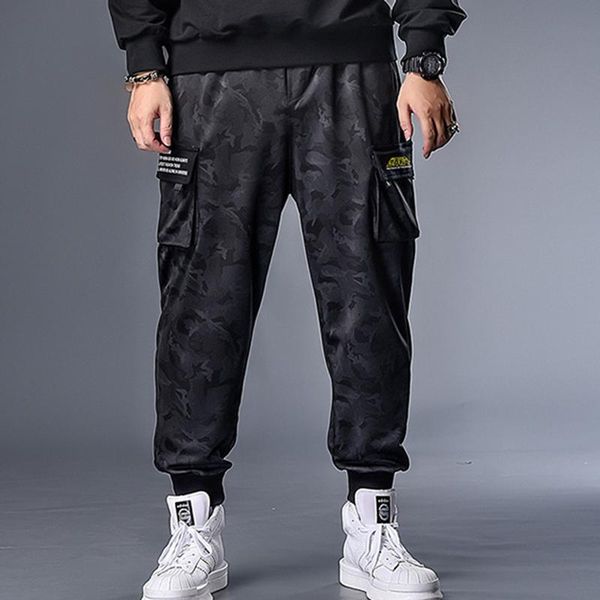 

men casual plus size xl-7xl trousers loose pants long camouflage black dropship men's