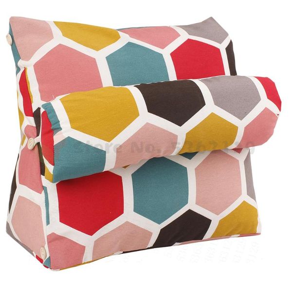 

pillow 10 colors 45x45x20cm triangular backrest cushion cotton linen home office chair sofa cushions bed rest back waist
