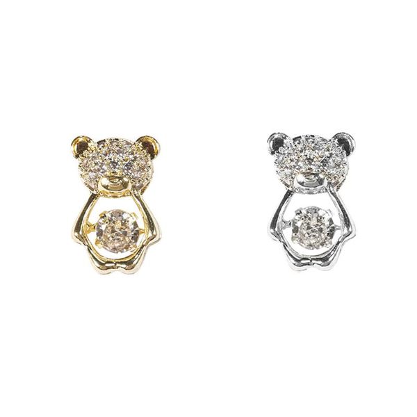 

nail art decorations 1 pcs decoration rhinestone diamond bear hollow design jewelry golden silver luxury shiny crystal nails accessories, Silver;gold