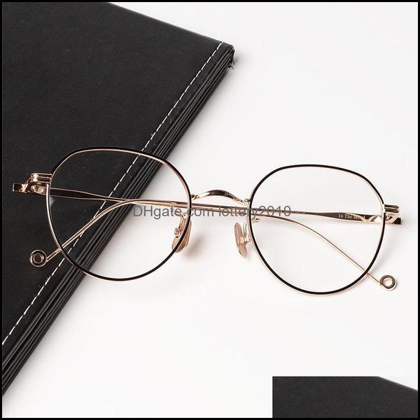 

frames aessoriesvintage oval alloy prescription glasses frame men women myopia optical eyeglasses korean fashion eyewear sungla, Black