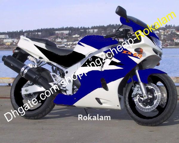 Fairings ZX6R para Kawasaki Ninja 636 ZX 6R 94 95 96 97 ZX6R ZX-6R 1994 1995 1996 Azul Branco ABS Fairing Set