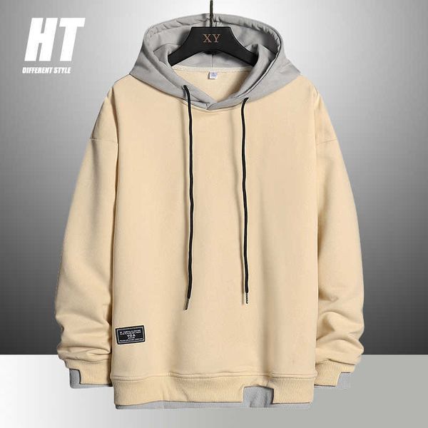 

japanese style men hoodies sweatshirts spring autumn casual long-sleeve pullover hip hop high streetwear print hoodie men 210603, Black