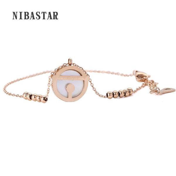 

charm bracelets s femme stainless steel bangles fashion simplicity love plating rose gold shell pulseras for women, Golden;silver