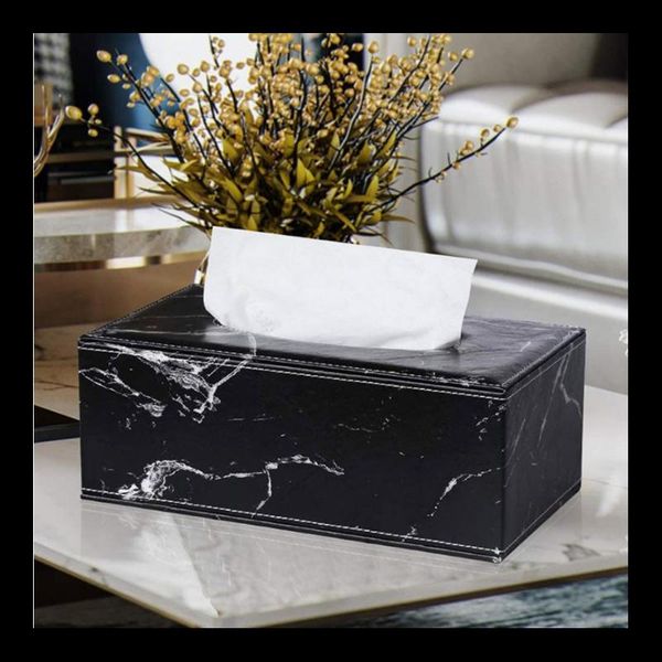 

tissue boxes & napkins rectangular modern marble rectangle faux leather box napkin toilet paper holder case dispenser home decoration