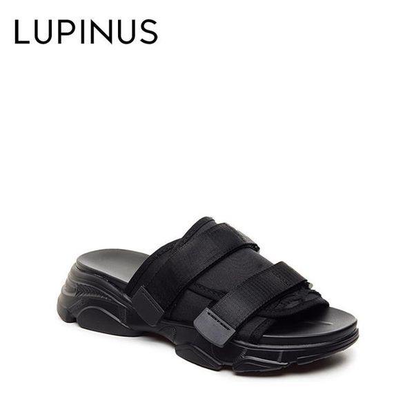 

sandals lupinus 2021 women shoes flat comfortable open toe beach slippers, Black