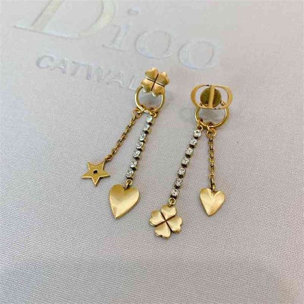 

70% off outlet online earrings / 2021 new family letter tassel earrings, Golden