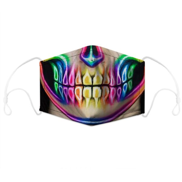 

digital skull printing 2-layer synthetic filter dust and haze proof mask