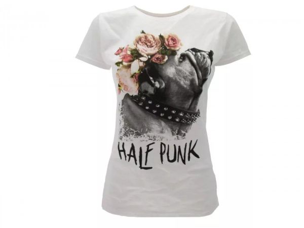 

t shirt only words woman basik half punk original, White;black