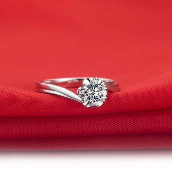 

cluster rings brilliant 0.25 solid 14k gold flower shape pretty simulate diamond women wedding ring statement jewelry gift for sweatheat, Golden;silver