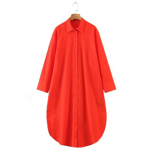 

casual dresses the europe and united states in autumn wind dress 2021 red long-sleeved shirt style 2421, Black;gray