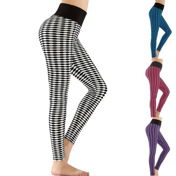 

yoga outfit horizontal stripes leggings sports fitness running training hip pants