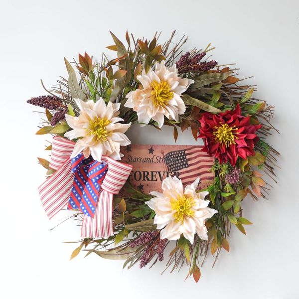 

creative wreath patriotic or table centerpiece july-4th imdependence day decoration wedding wall decor decorative flowers & wreaths