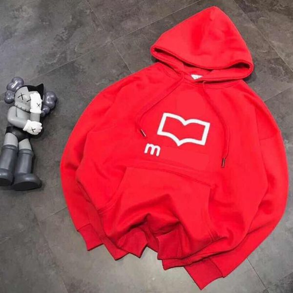 

women men 20isa mar hoodie sweatshirt pullover solid towel embroidery autumn winter cotton classic casual loose plush 2color, Black