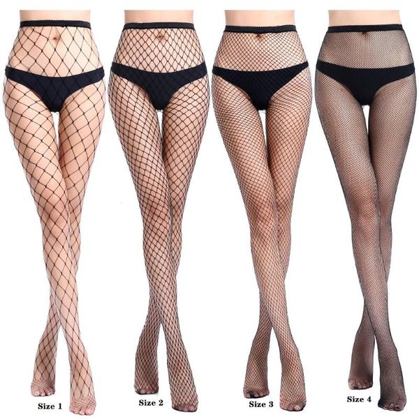 

socks & hosiery women fishnet pantyhose medium grid tights transparent slim high waist stocking trouser mesh lingerie, Black;white