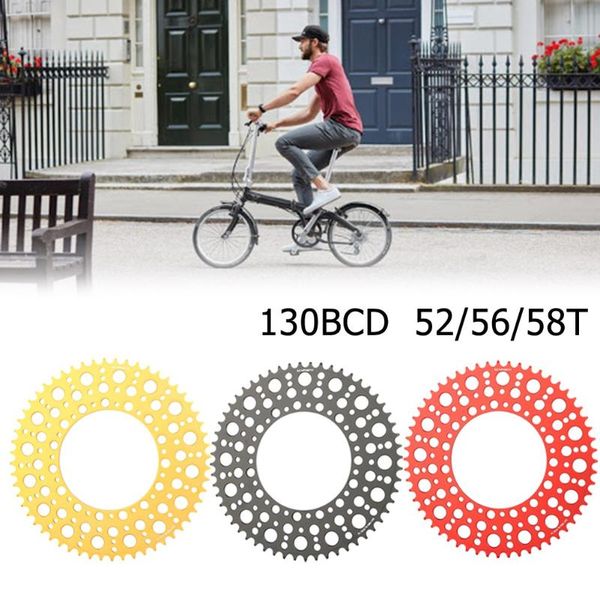 

bike heels & chainwheels 1pc 52/56/58t litepro aluminum alloy chainring 130bcd road folding bicycle crankset sprockets cycling accessor