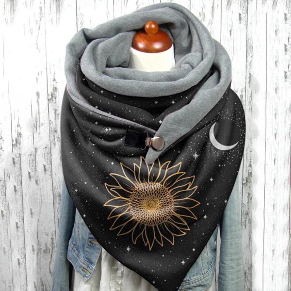 

scarves lady wrap scarf pashmina bufandas muslim hijab fashion printing button soft casual warm shawls scarfs, Blue;gray