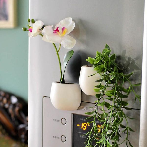

decorative flowers & wreaths 1 pc simulated flower succulent plant fridge magnet bonsai magnetic potted hanging wall decor for garden home