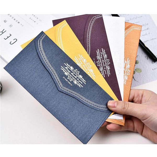 

5pcs/pack elegant gilding style envelopes letter greeting card envelope five colors 166mm*83mm packing bags
