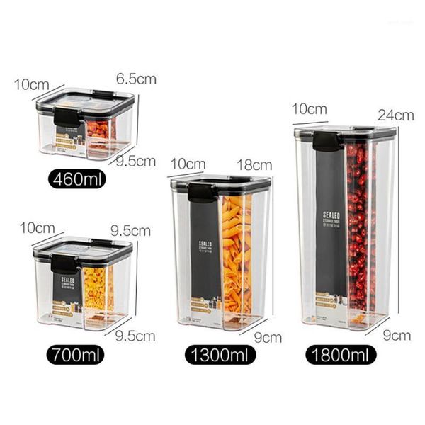 

storage bottles & jars 700ml container pet plastic home kitchen refrigerator noodle box multigrain tank transparent sealed
