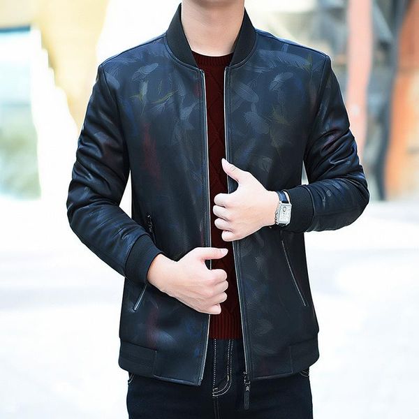 

men's jackets the winter business casual jacket 3d baseball collar, Black;brown