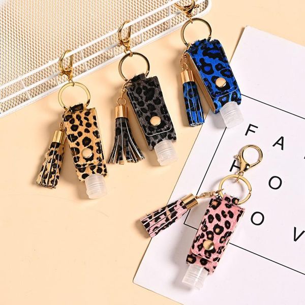 

storage bottles & jars 1 pcs mini hand sanitizer bottle protective holster t-shaped pu leather waist hanging type keychain